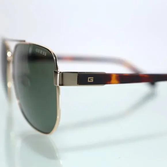 Guess Metal Pilot Aviator Mens Sunglasses - Gold/Green - NWT